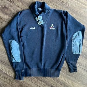 Polo by Ralph Lauren blue collared sweater mens size Large